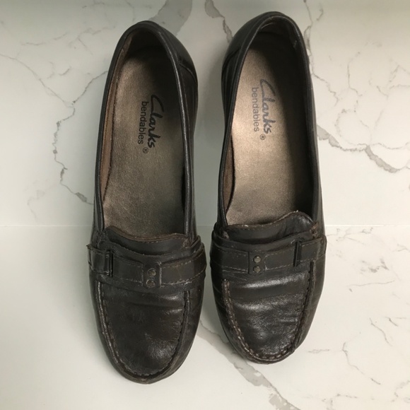 Clarks Bendables Brown Leather Loafer US 6.5 M - Picture 2 of 8